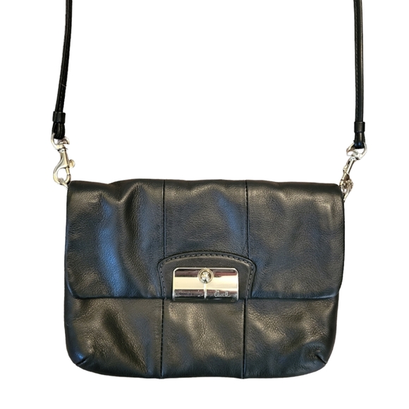 COACH Black  Leather Flap Crossbody - Picture 2 of 6